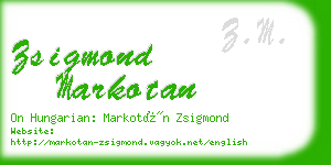 zsigmond markotan business card